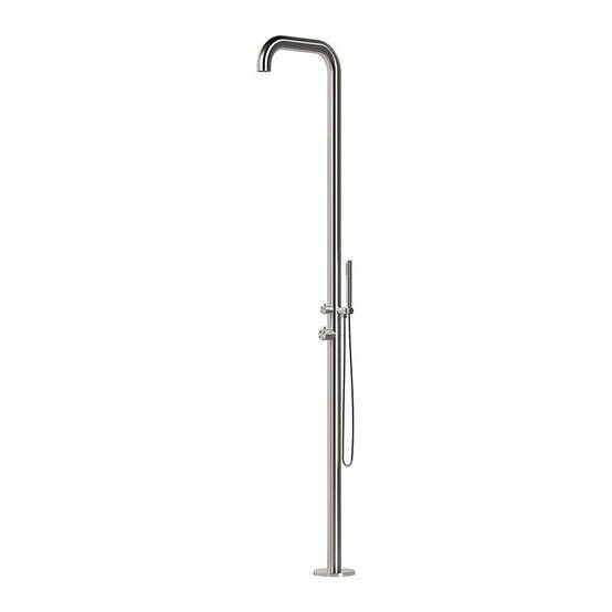 Douche exterieure inox satinee 316 avec flexible mitigeur chaudfroid et inverseur - Image 2