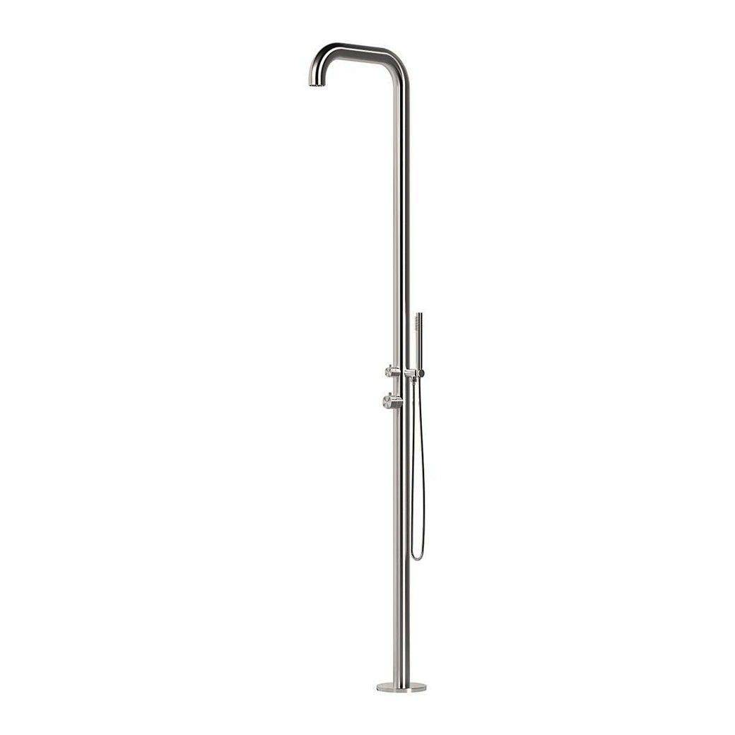 Douche exterieure inox satinee 316 avec flexible mitigeur chaudfroid et inverseur - Image 2