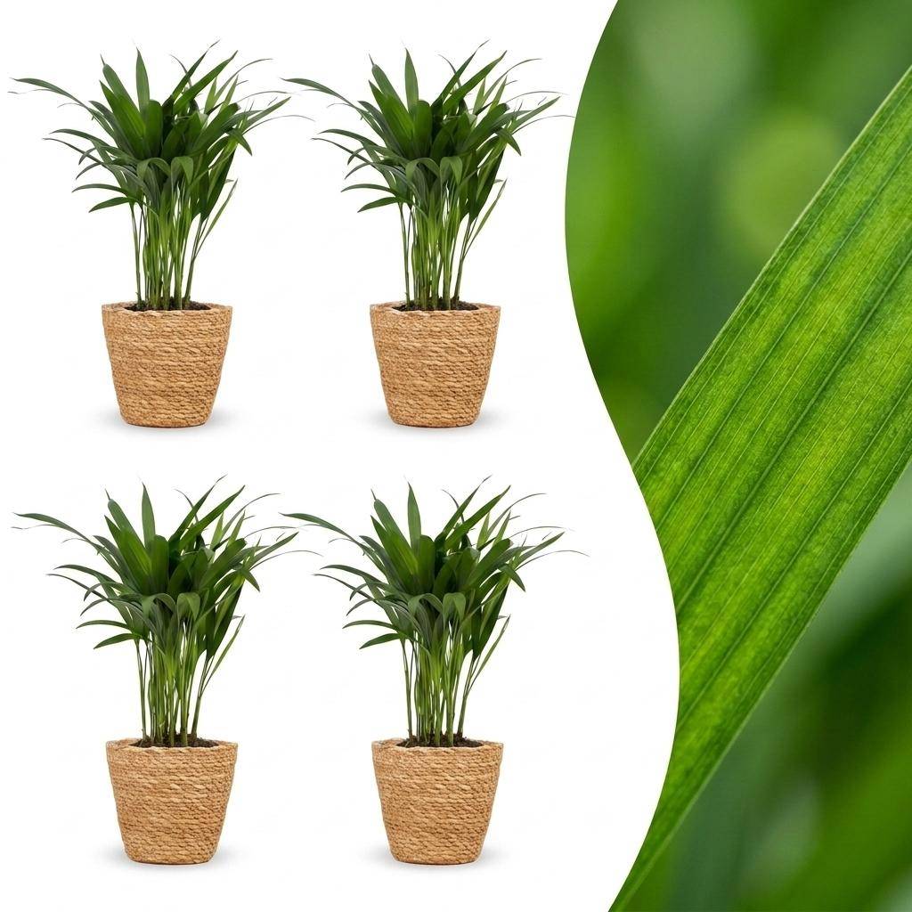 Areca Lutescens - Palmier Areca - Pot de 12cm - 4 plantes - Plantes d'intérieur