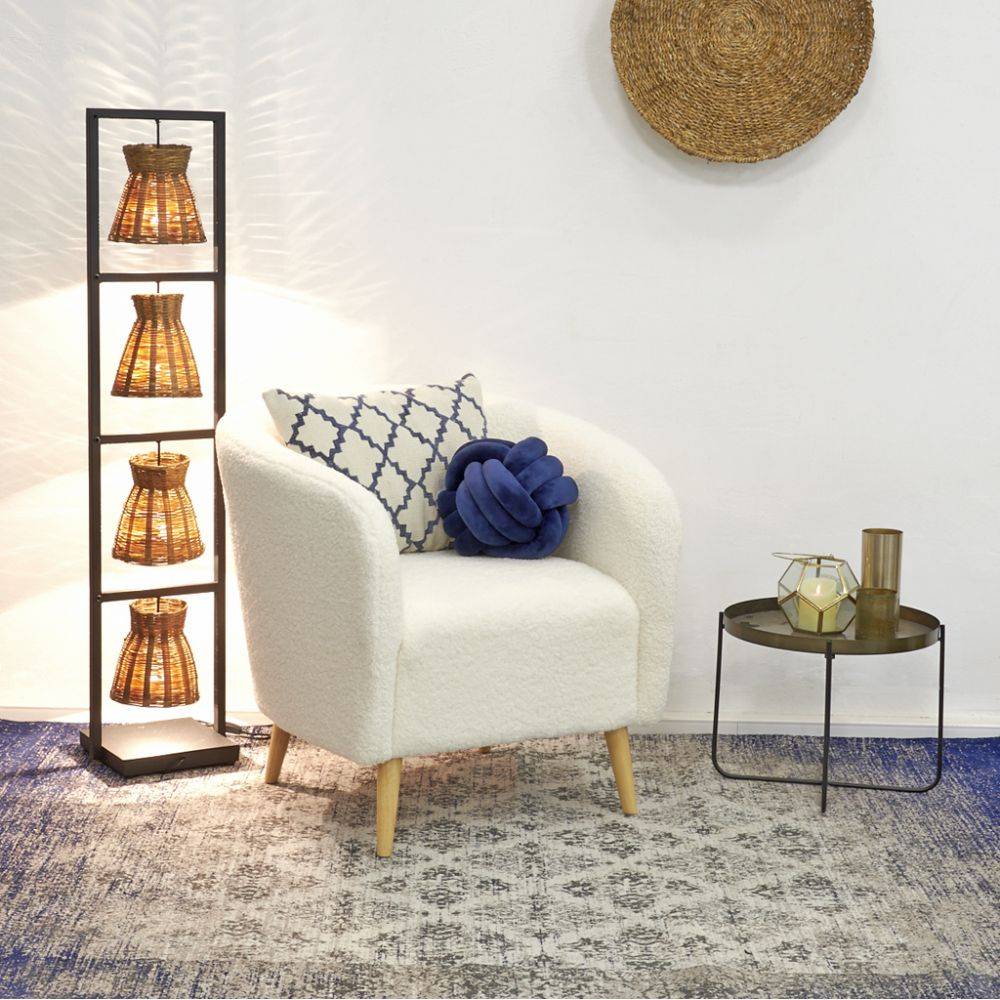 Aubry Gaspard - Tapis jacquard bleu 280 cm - Imagen 4