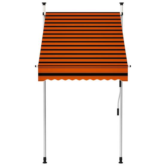 ComfortXL - Store de Balcon sans Perçage Manuel Polyester Anti-UV pour Fenêtre Rayé Orange Marron 100x120 cm – ComfortXL Outdoor Living - Image 2