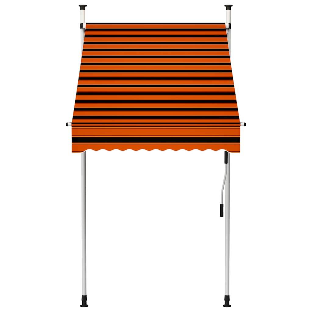 ComfortXL - Store de Balcon sans Perçage Manuel Polyester Anti-UV pour Fenêtre Rayé Orange Marron 100x120 cm – ComfortXL Outdoor Living - Image 2