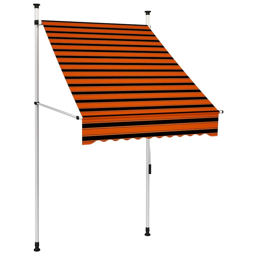 ComfortXL - Store de Balcon sans Perçage Manuel Polyester Anti-UV pour Fenêtre Rayé Orange Marron 100x120 cm – ComfortXL Outdoor Living