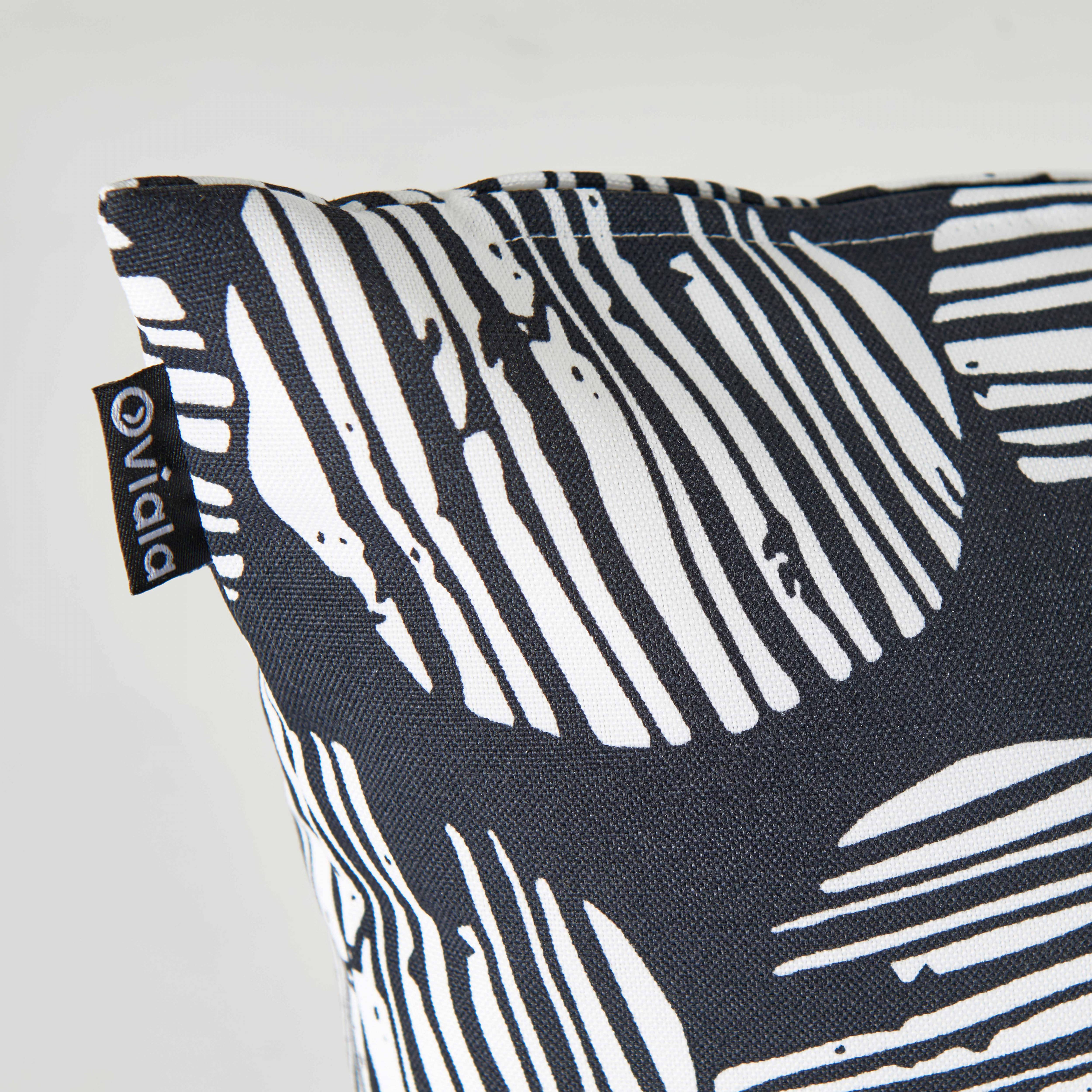Oviala - Lot de 2 petits coussins polyester noir 40 x 20 x 8 cm Ica - Oviala - Imagen 3