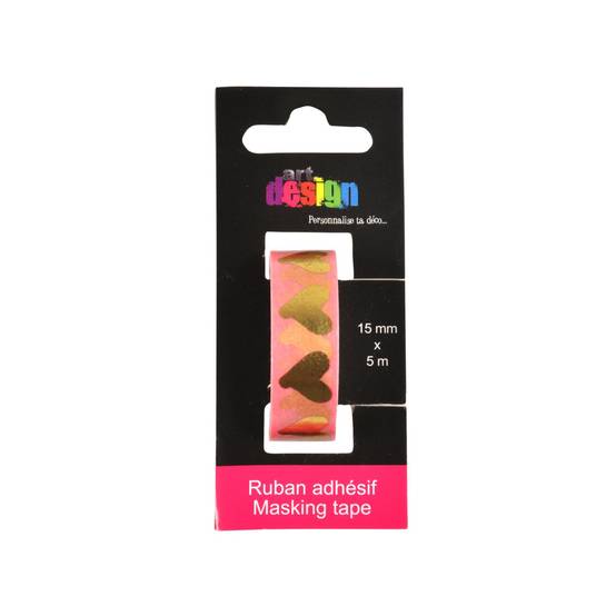 Ruban Masking Tape "Cœurs" 5M Or - Image 2