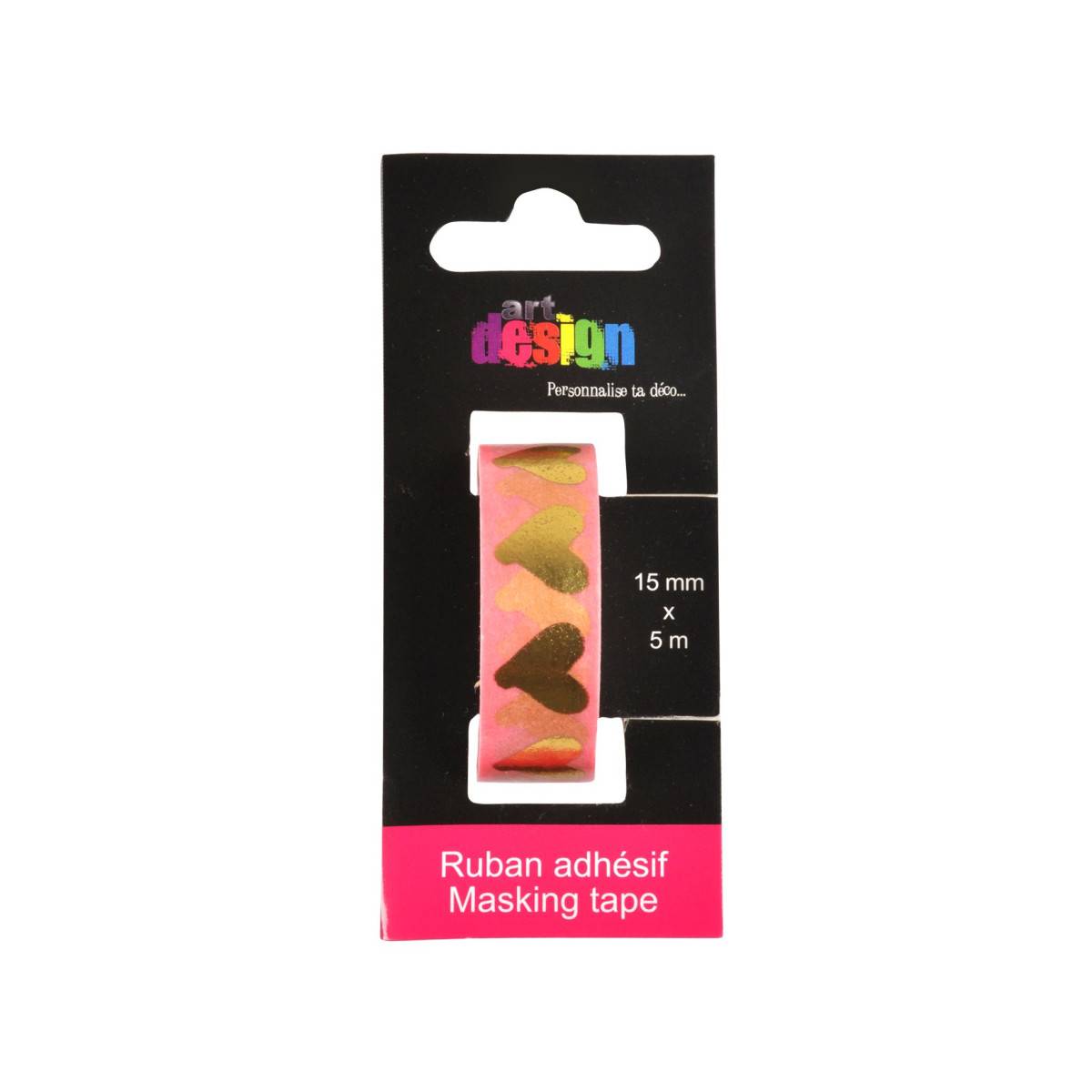Ruban Masking Tape "Cœurs" 5M Or - Image 2
