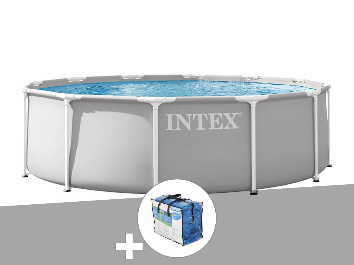 Kit piscine tubulaire Intex Prism Frame ronde 3,66 x 0,76 m + Bâche à bulles - Image 2