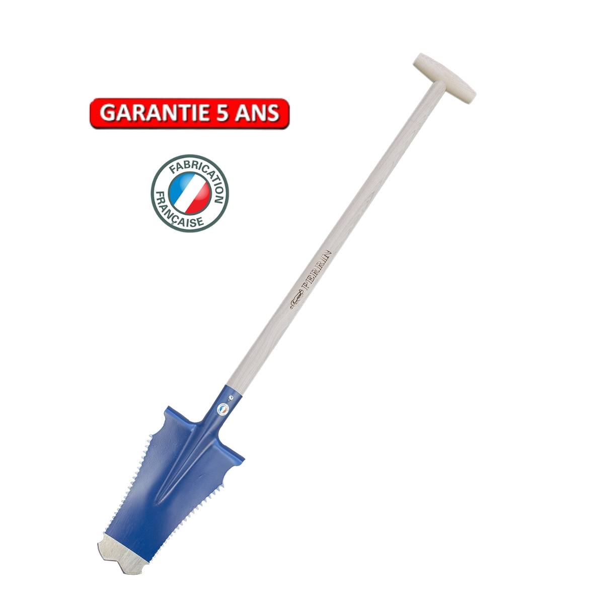 Outils Perrin - Bêche Caïman Pro 33 cm – manche béquille PEFC – coupe racines
