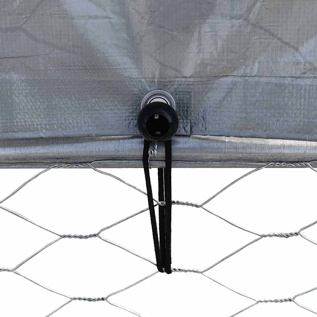 Grand chenil extérieur pour chien avec toit et porte acier galvanisé Argenté – ComfortXL Pet Living - Image 7