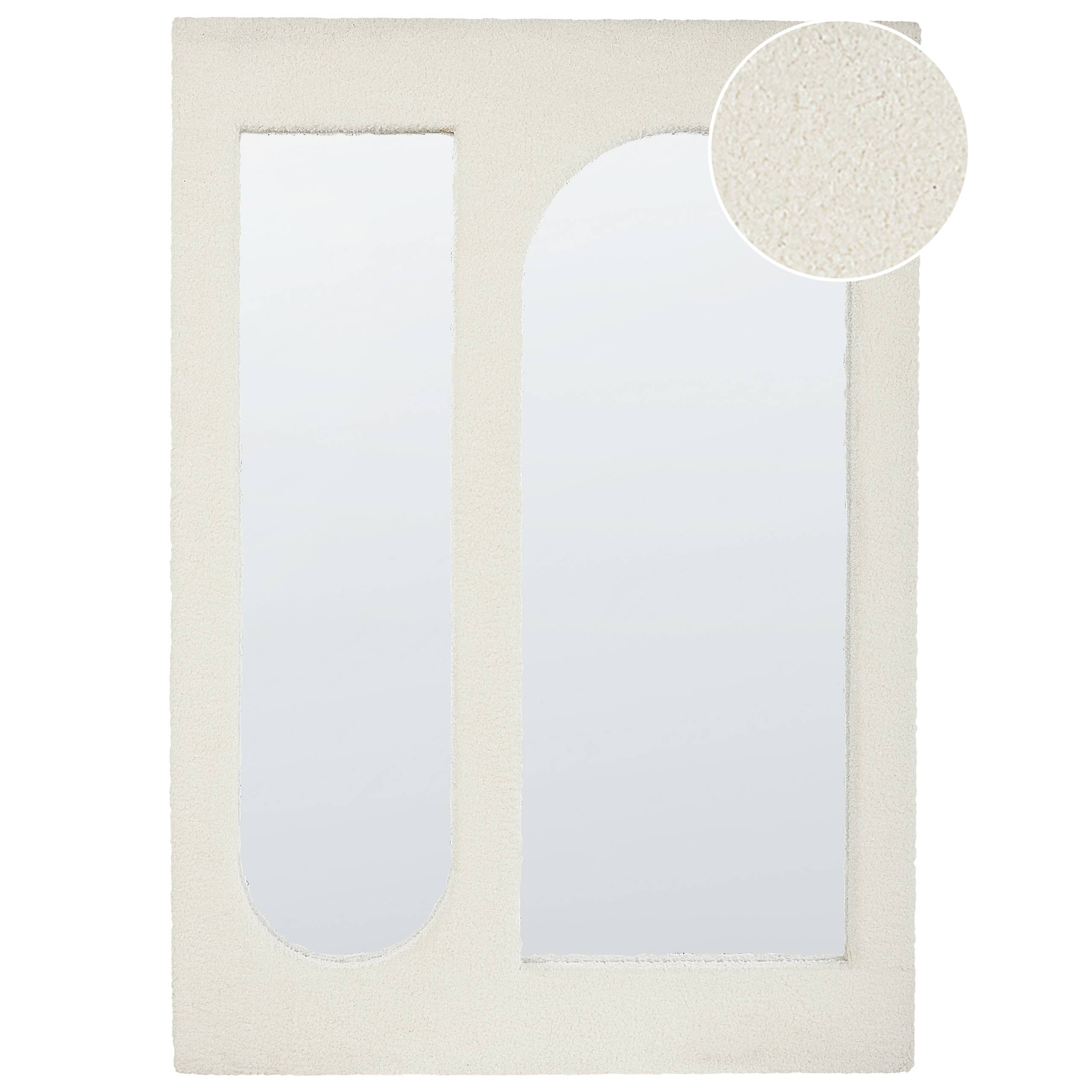 Beliani - Miroir Bouclé Blanc cassé MARCIGNY - 70x6x100- Beliani - Image 2