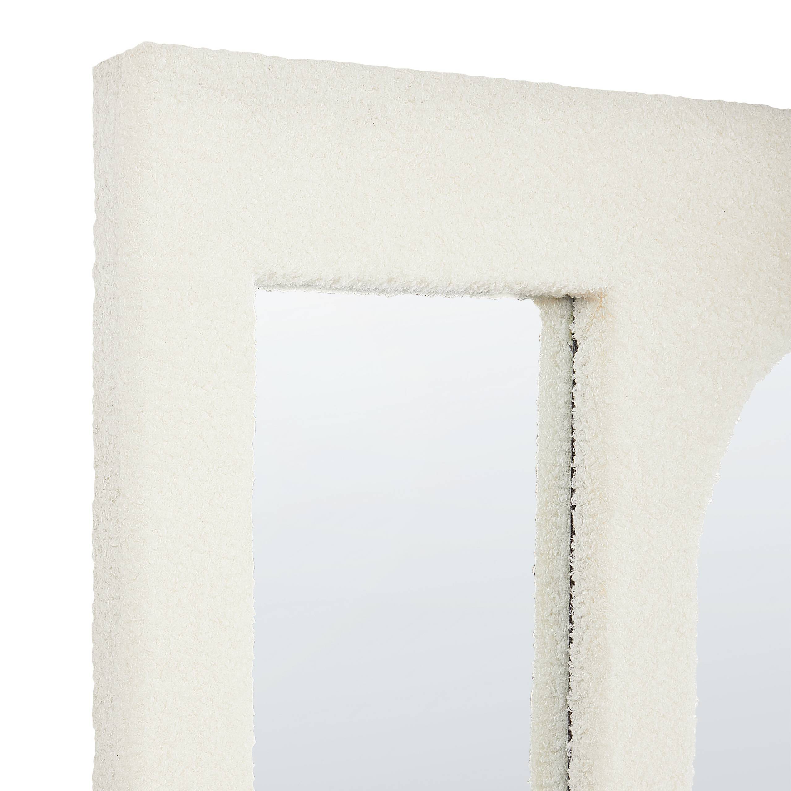 Beliani - Miroir Bouclé Blanc cassé MARCIGNY - 70x6x100- Beliani - Image 6