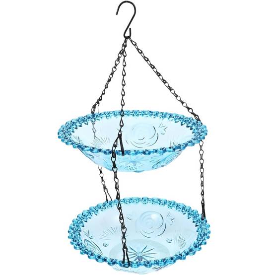 Mangeoire et bain d'oiseaux-suspendu - Design élégant - Double couche résistante - Décoration de jardin - Living123 - Image 1