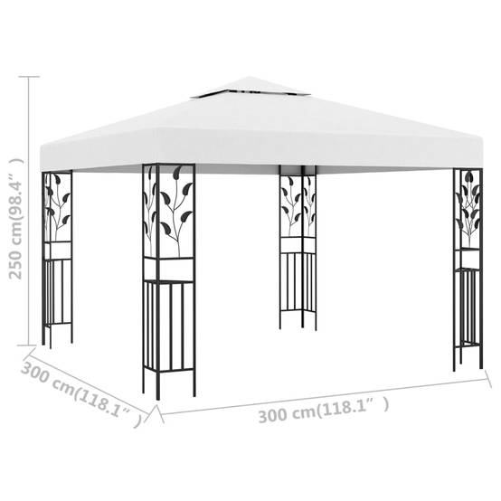 Tonnelle - Tente de réception - Barnum 3x3 m Blanc 180 g/m² - MEUBLE PRO - Image 5