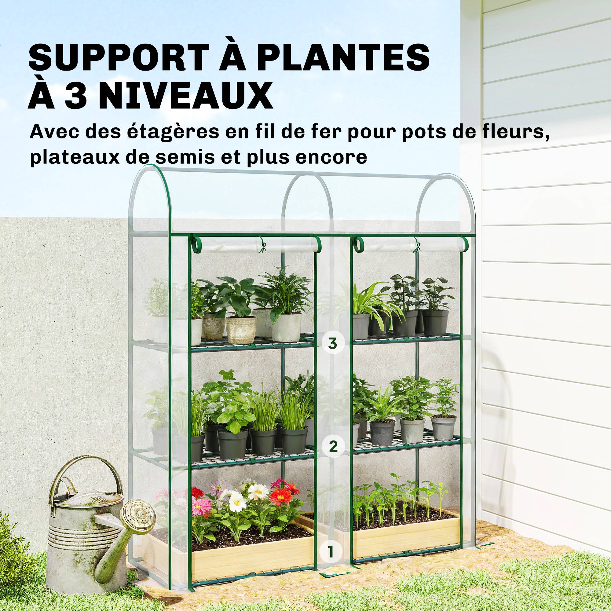 ComfortXL - Serre Jardin PVC Plantes 3 Niveaux 2 Portes Roulantes 143x46x164cm Transparent - ComfortXL Outdoor Living - Image 6