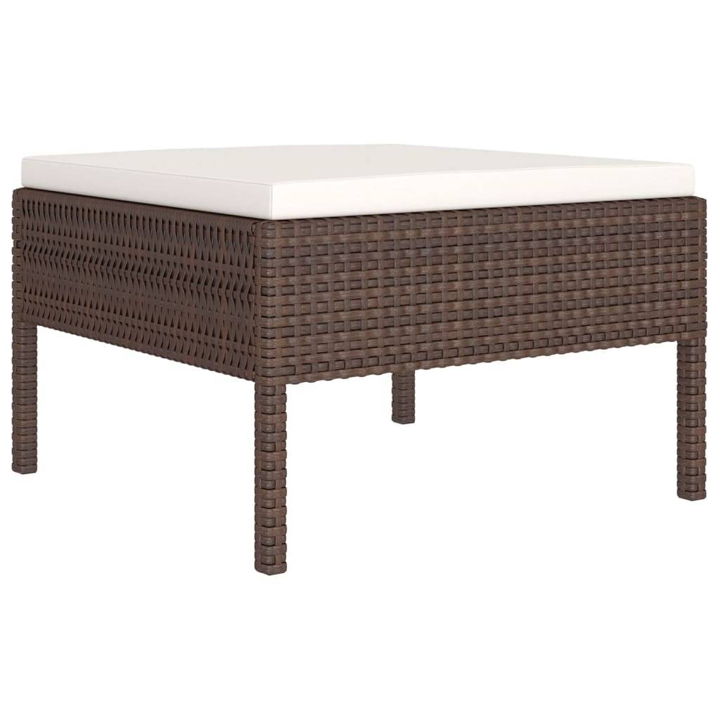 Helloshop26 - Salon de jardin meuble d'extérieur ensemble de mobilier 10 pièces avec coussins résine tressée marron - Imagen 2
