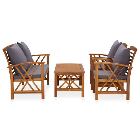 Vidaxl - Salon de jardin 4 pcs avec coussins Bois d'acacia solide vidaXL 3057991 - Image 2