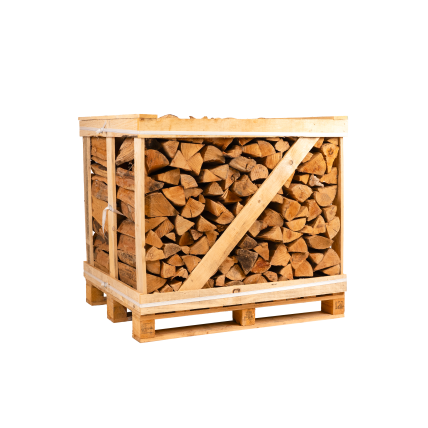 GRUCHY - Palette de bûches bois de chauffage 30 cm Premium - 1,5stères rangés sec étuvé - Image 1