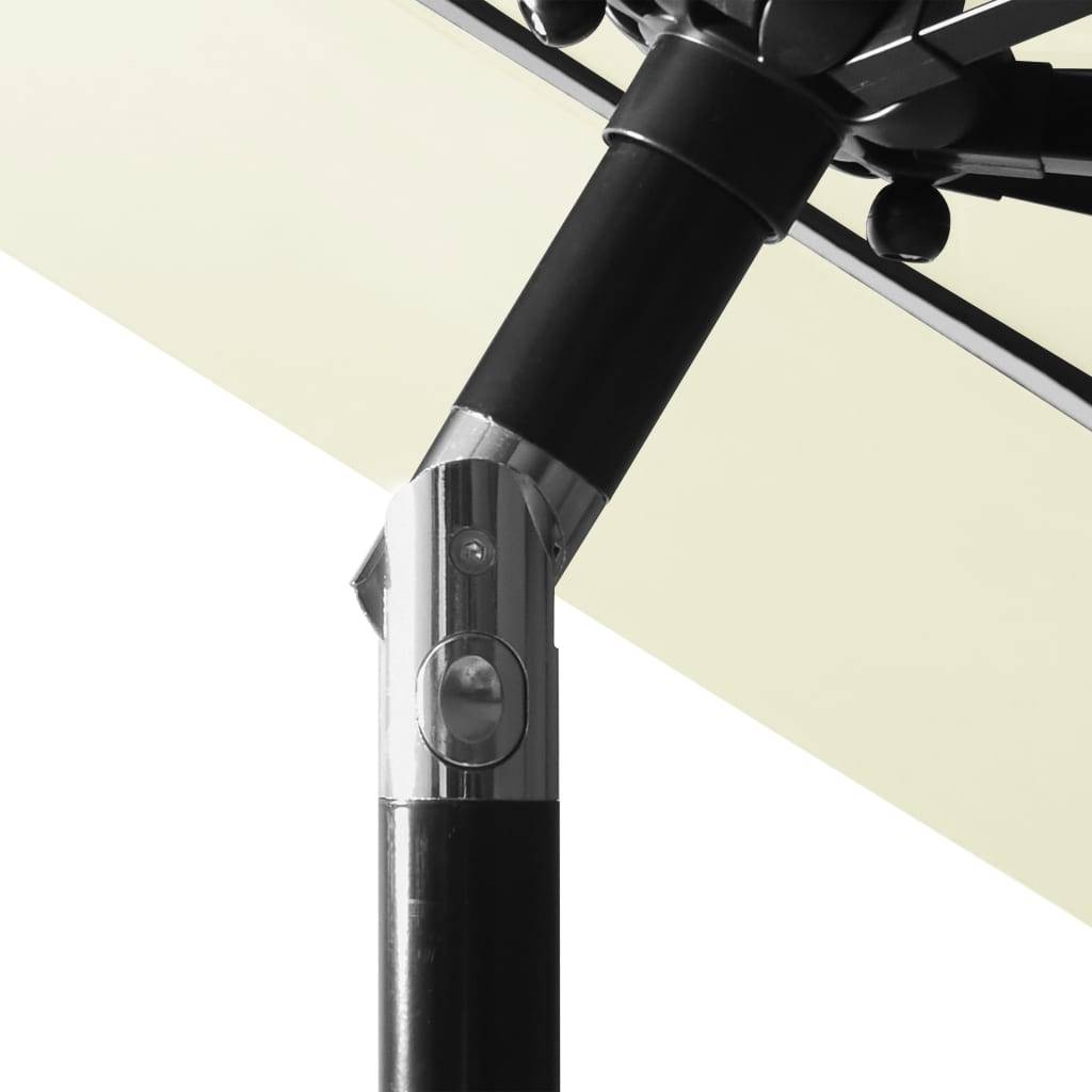 Vidaxl - Parasol de jardin à 3 niveaux avec mât en aluminium sable 3 m vidaXL 313868 - Imagen 5