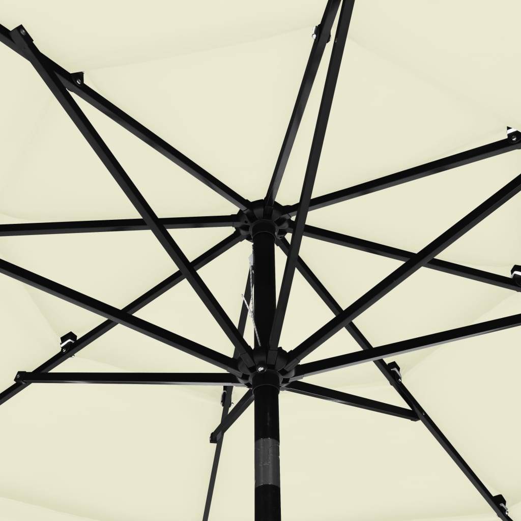 Vidaxl - Parasol de jardin à 3 niveaux avec mât en aluminium sable 3 m vidaXL 313868 - Imagen 4