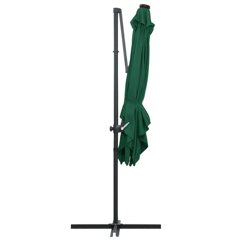 Helloshop26 - Parasol déporté avec led et mât en acier 250 x 250 cm vert - Imagen 5