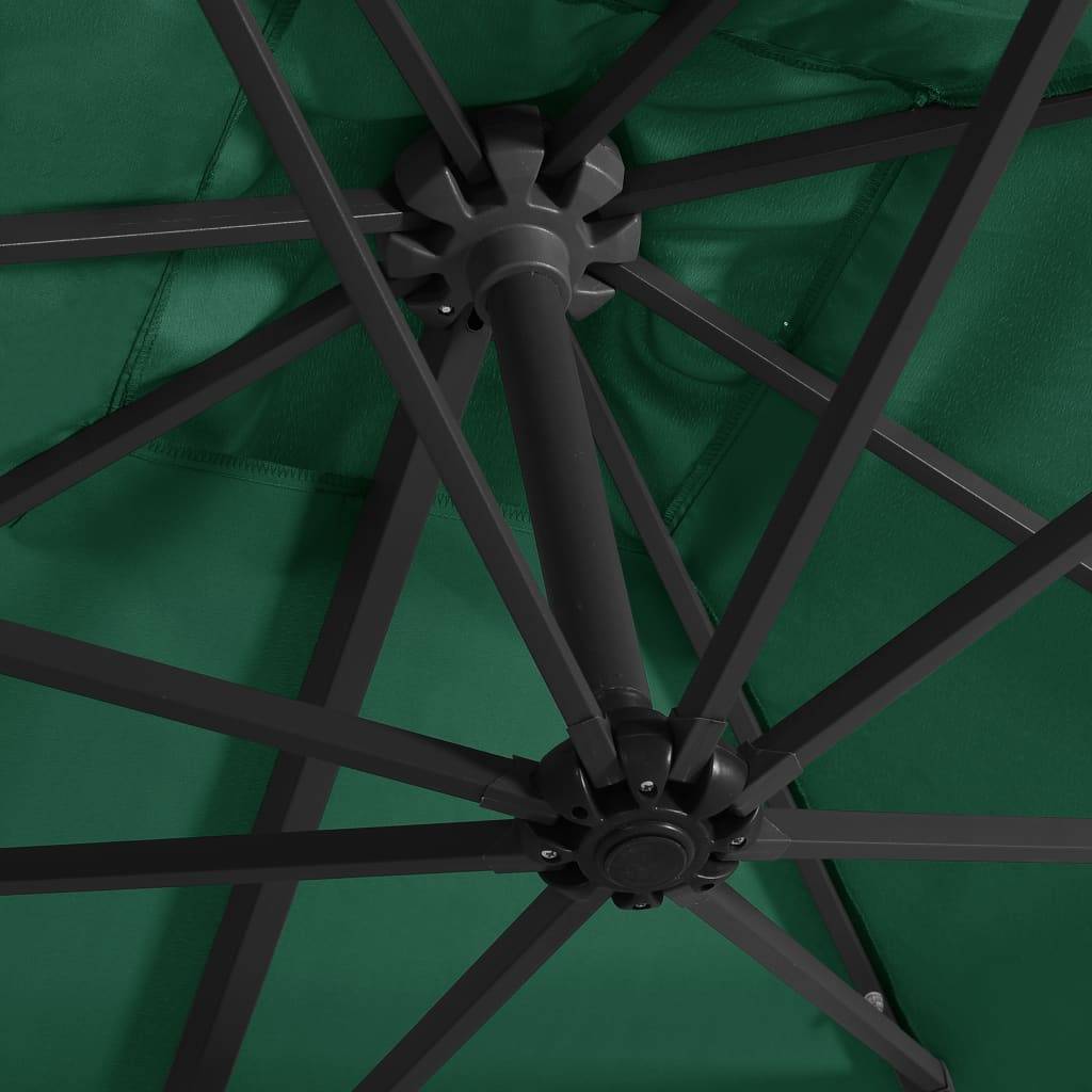 Helloshop26 - Parasol déporté avec led et mât en acier 250 x 250 cm vert - Imagen 6