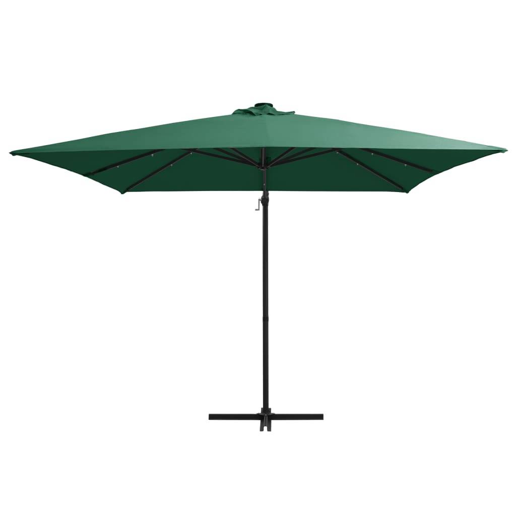 Helloshop26 - Parasol déporté avec led et mât en acier 250 x 250 cm vert - Imagen 2