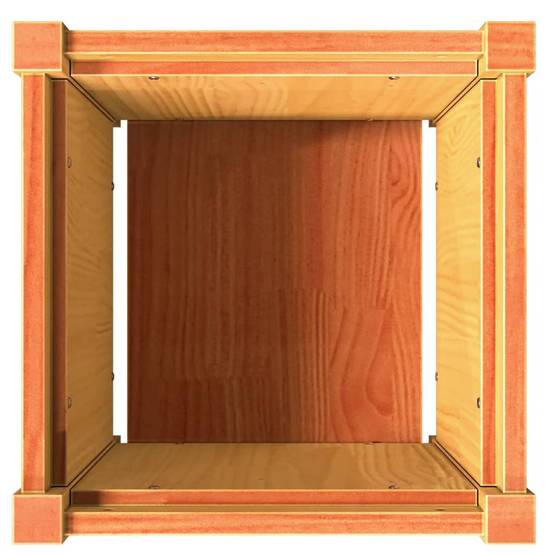 Jardinière bois de pin massif cire marron 40 x 40 x 40 cm - PANGIVO - Image 8