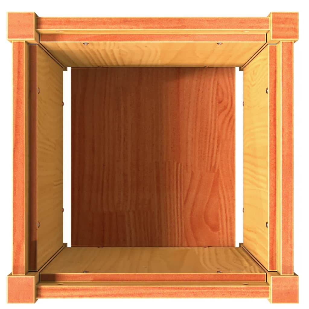 Jardinière bois de pin massif cire marron 40 x 40 x 40 cm - PANGIVO - Image 8