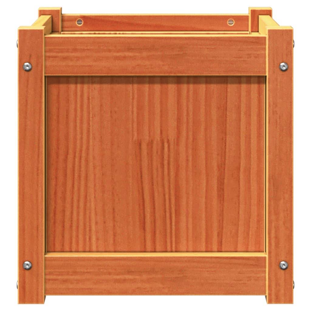 Jardinière bois de pin massif cire marron 40 x 40 x 40 cm - PANGIVO - Image 6