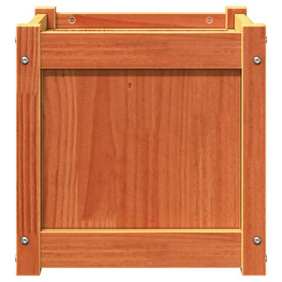 Jardinière bois de pin massif cire marron 40 x 40 x 40 cm - PANGIVO - Image 5