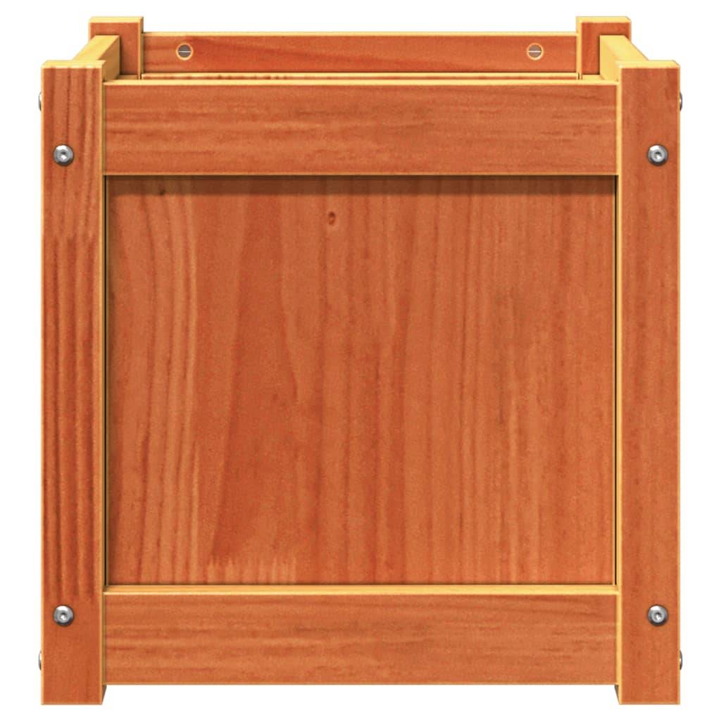 Jardinière bois de pin massif cire marron 40 x 40 x 40 cm - PANGIVO - Image 5