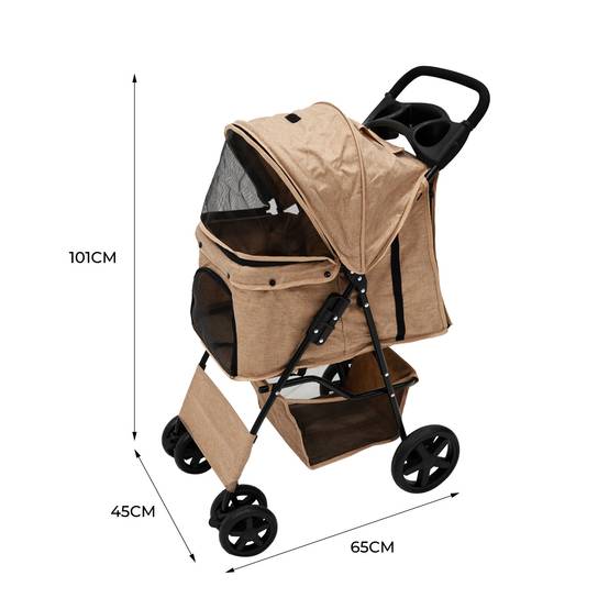 Monstershop - Poussette pour Animal de Compagnie – Beige - Image 5
