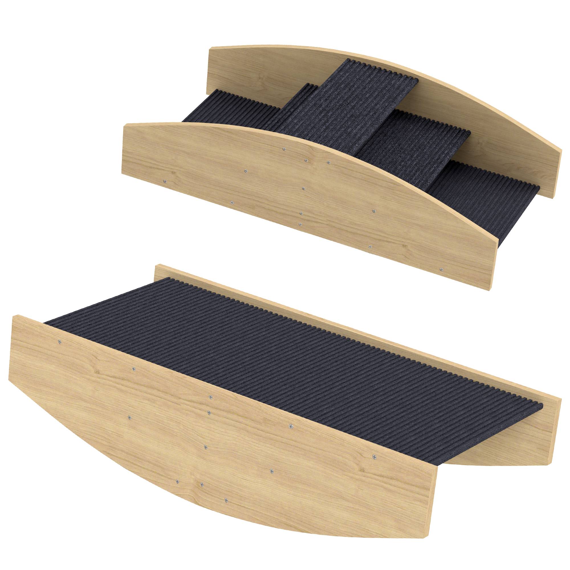 Bascule et escalier d'agilité pour chien bois de sapin naturel 80 x 39.5 x 20 cm - PANGIVO - Image 2