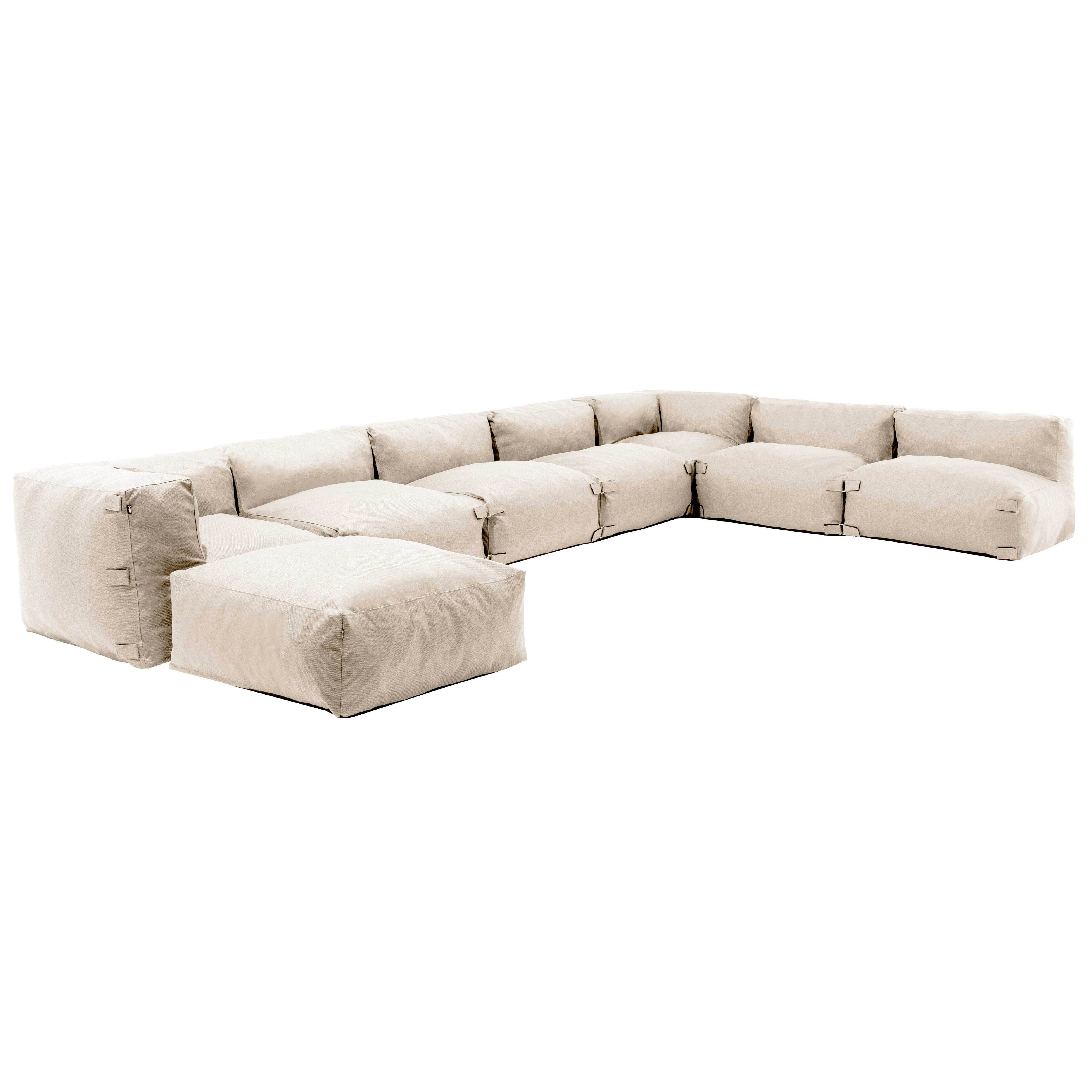 Oviala - Canapé d'angle de jardin modulable 8 places beige Mixi - Oviala - Imagen 2