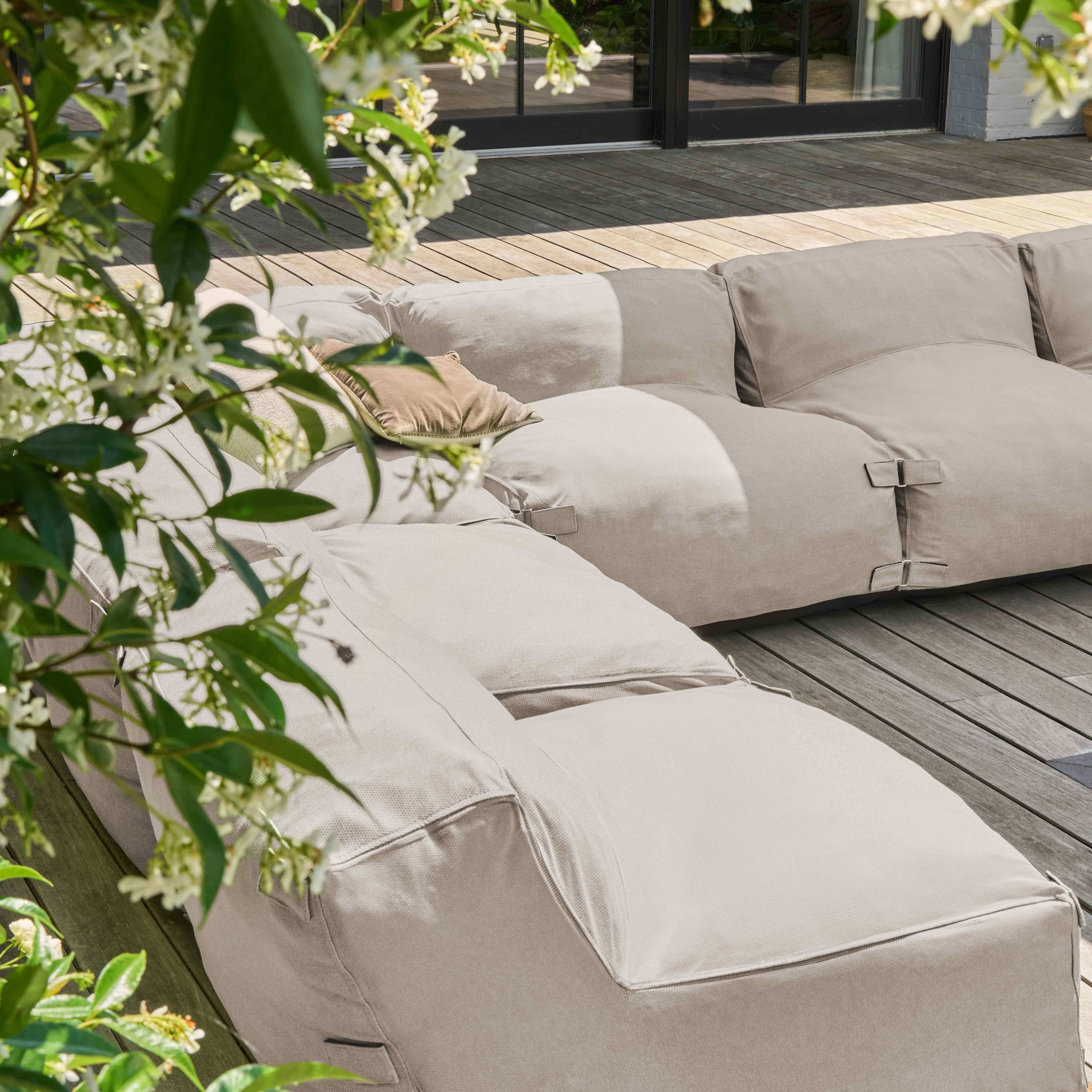 Oviala - Canapé d'angle de jardin modulable 8 places beige Mixi - Oviala - Imagen 6