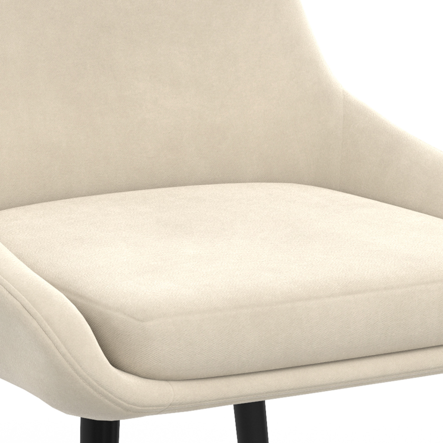 Lot de 4 chaises THALYA en velours beige avec accoudoirs - Image 7