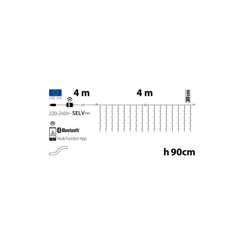 Lotti - Rideau Lumineux connecté 4m H90cm APPY 180 LED RGB smartphone APPlication Bluetooth Lotti - Imagen 2