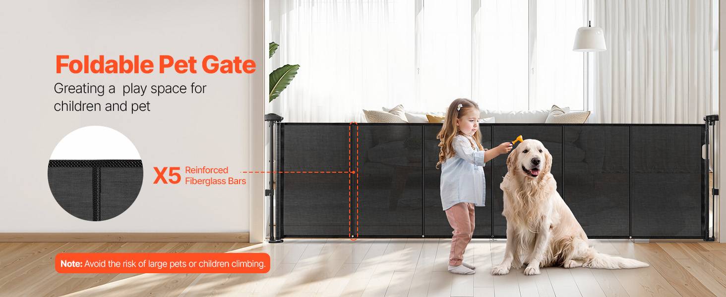 Vevor - VEVOR Barrière de sécurité rétractable jusqu’à 280 cm, hauteur 87 cm, maille robuste, anti-ramper, installation ajustable, noir. - Image 9