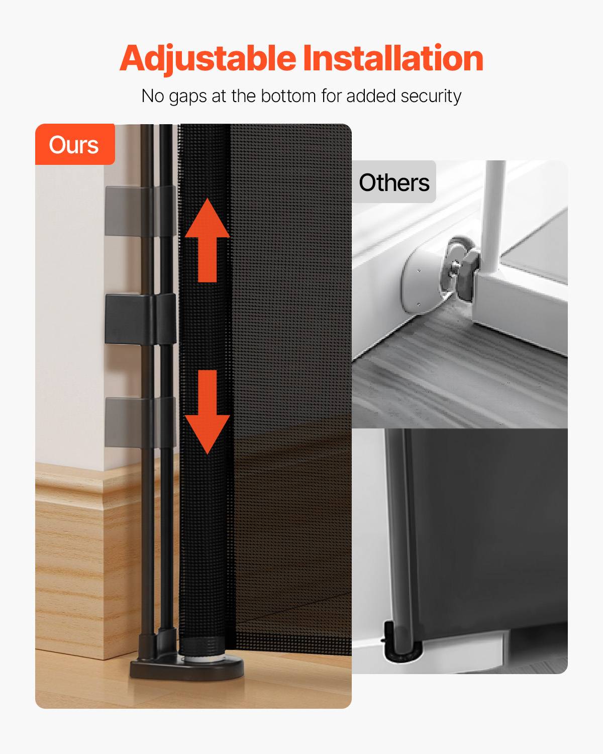 Vevor - VEVOR Barrière de sécurité rétractable jusqu’à 280 cm, hauteur 87 cm, maille robuste, anti-ramper, installation ajustable, noir. - Image 3