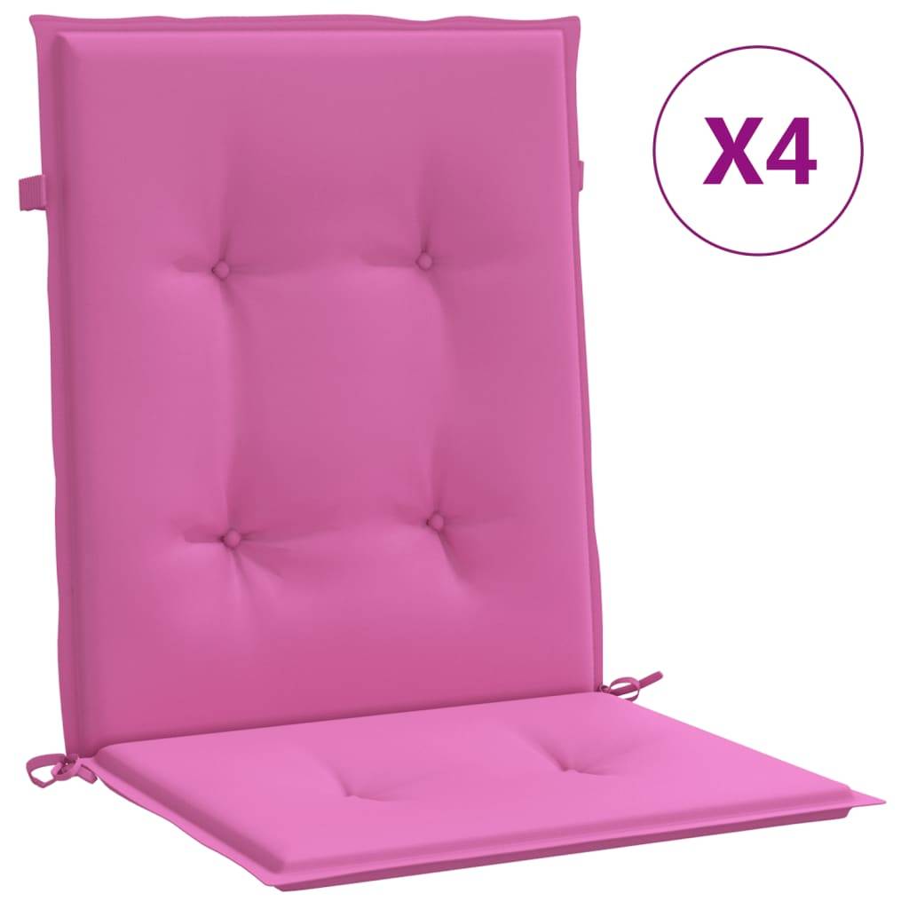 Coussins de chaise à dossier bas polyester rose 100 x 50 x 4 cm, poids:2.45kg - PANGIVO - Image 2