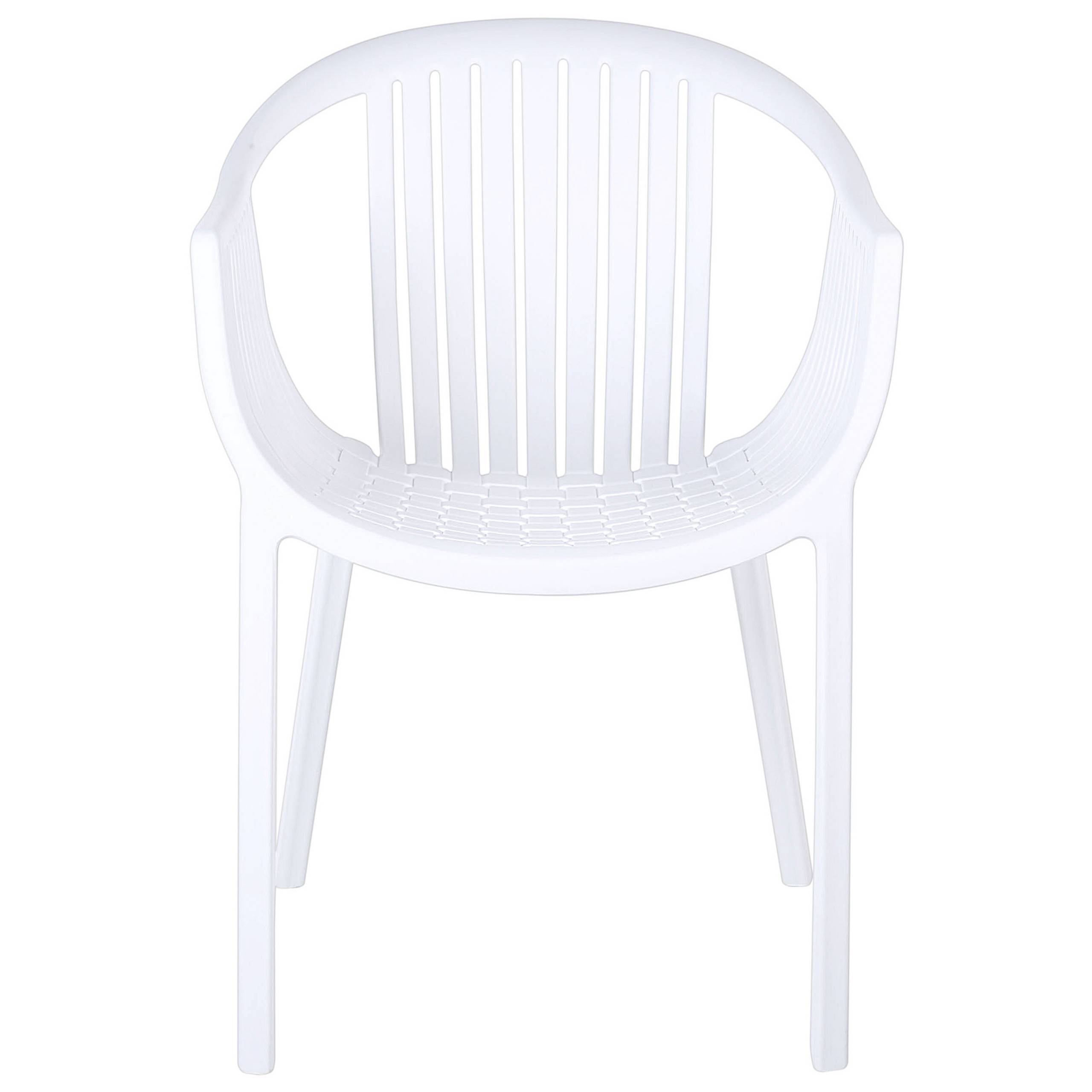 Beliani - Lot de 4 Chaises Empilables Design en Plastique Blanc pour Intérieur et Extérieur Dossier à Lattes au Style Moderne et Scandinave Beliani - Imagen 4