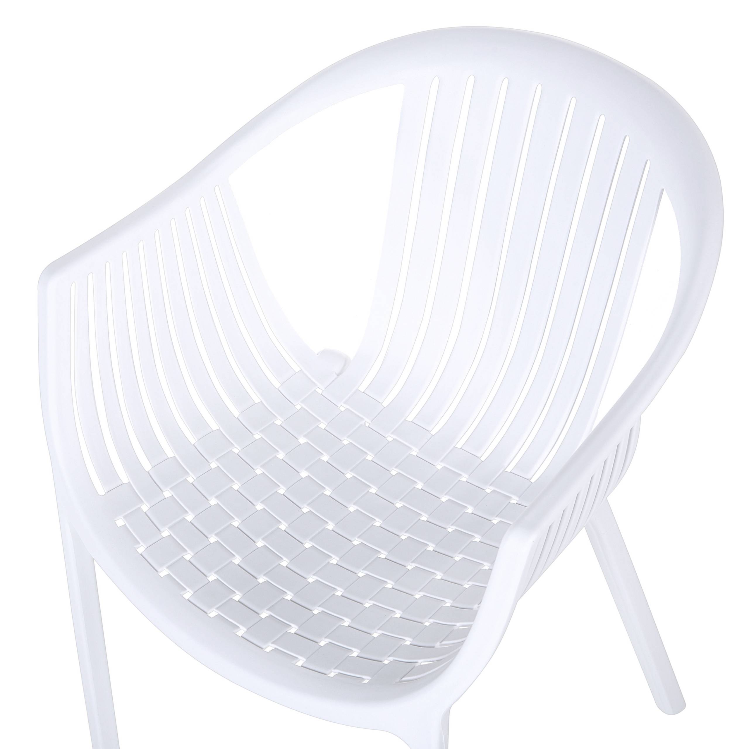 Beliani - Lot de 4 Chaises Empilables Design en Plastique Blanc pour Intérieur et Extérieur Dossier à Lattes au Style Moderne et Scandinave Beliani - Imagen 7