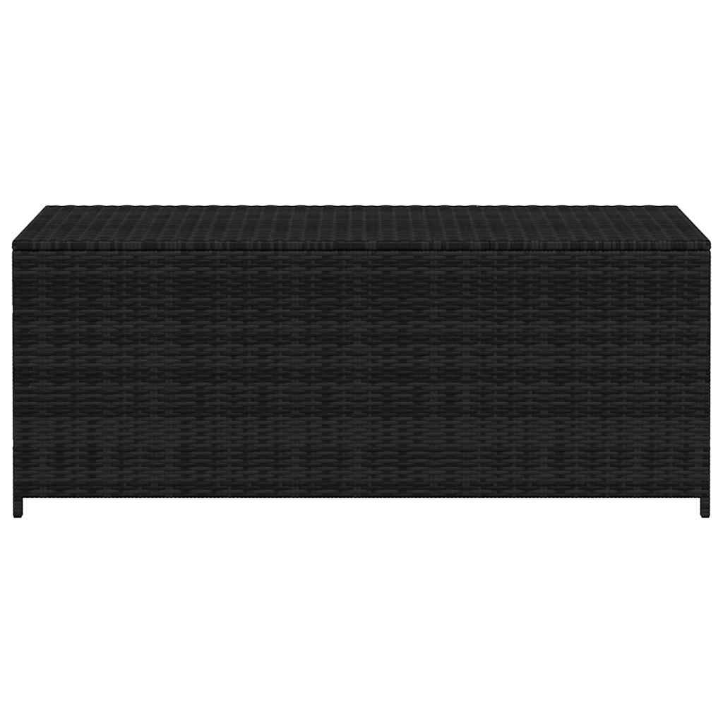 Banc Coffre de Rangement Résine Tressée Multifonction pour Jardin Extérieur Noir 150x50x60 cm – ComfortXL Outdoor Living - Image 4