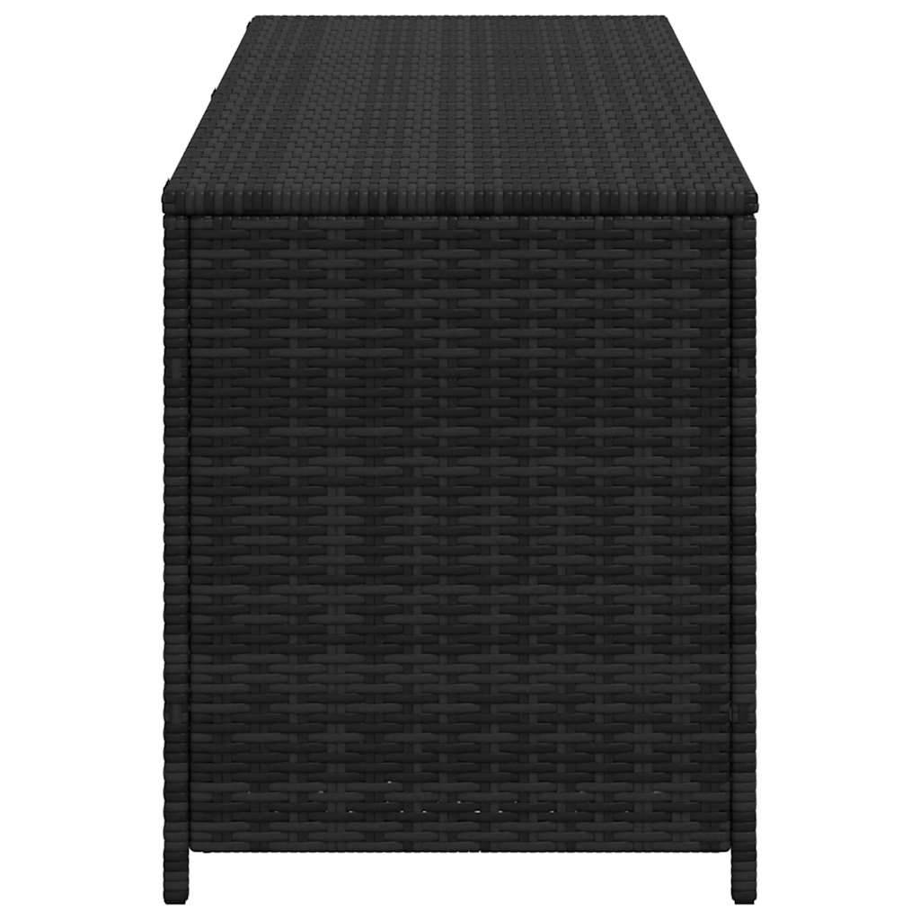 Banc Coffre de Rangement Résine Tressée Multifonction pour Jardin Extérieur Noir 150x50x60 cm – ComfortXL Outdoor Living - Image 5