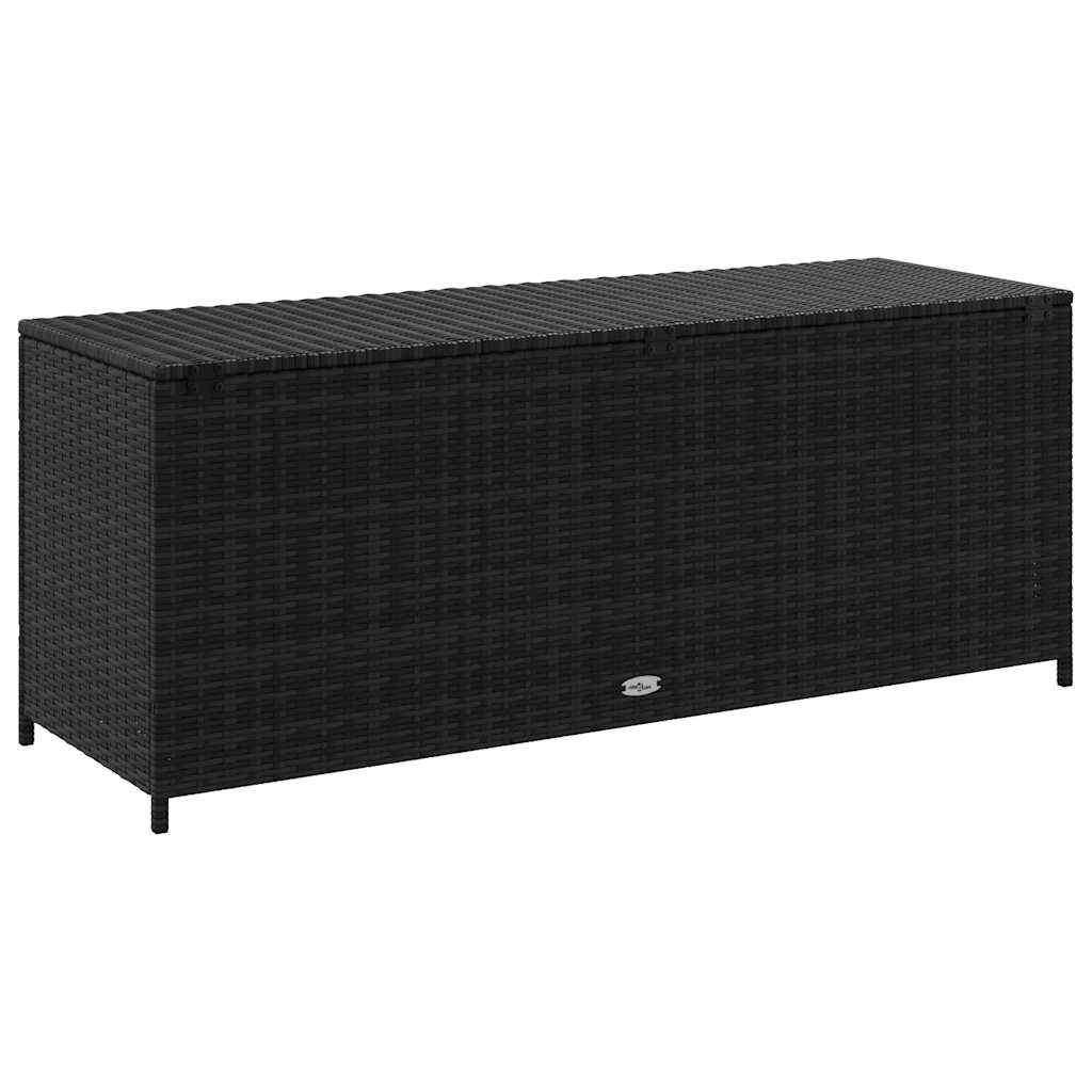 Banc Coffre de Rangement Résine Tressée Multifonction pour Jardin Extérieur Noir 150x50x60 cm – ComfortXL Outdoor Living - Image 6