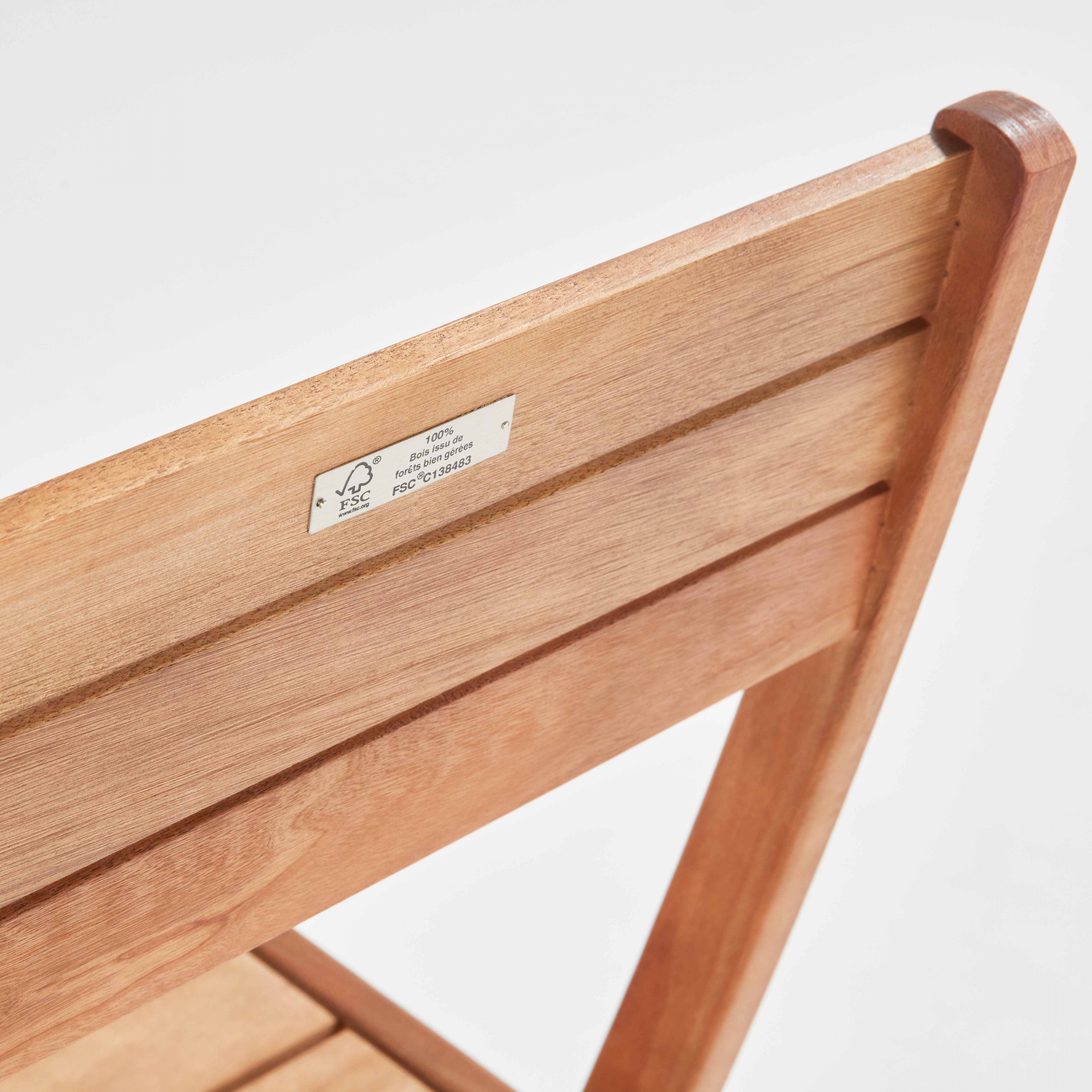Oviala - Lot de 2 chaises pliantes en bois d'eucalyptus Sete - Oviala - Imagen 6