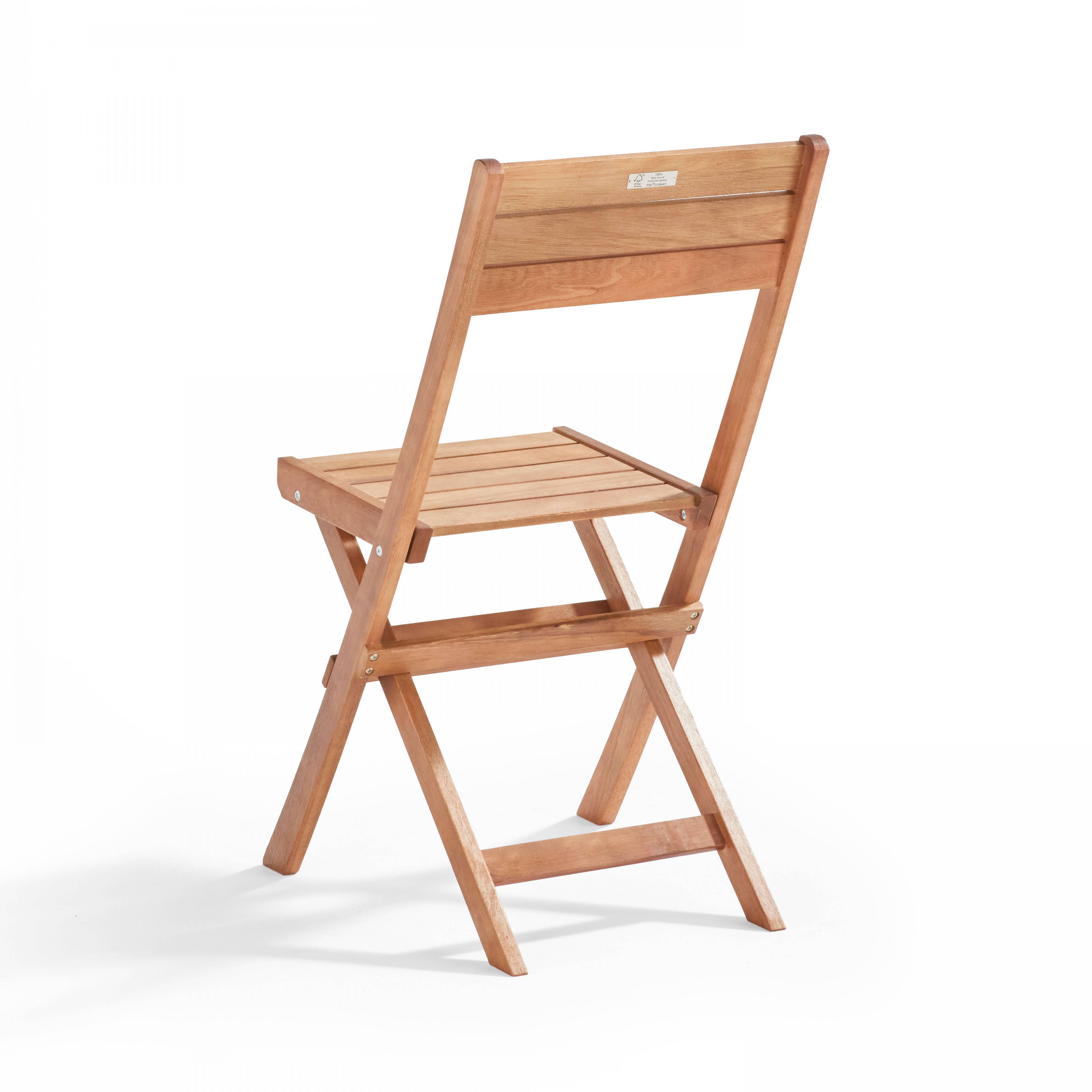 Oviala - Lot de 2 chaises pliantes en bois d'eucalyptus Sete - Oviala - Imagen 2