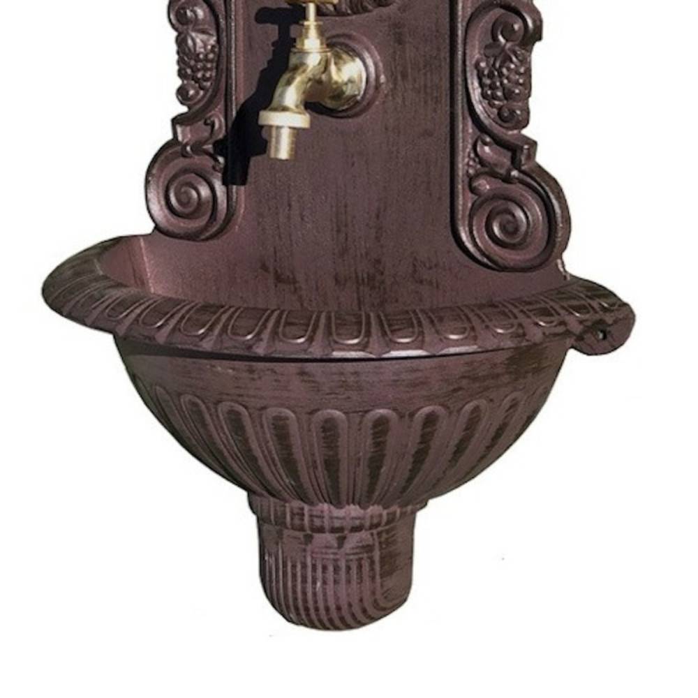 Fontaine de jardin murale extérieur fonte aluminium marron 37x60cm Chemin de campagne - Imagen 4