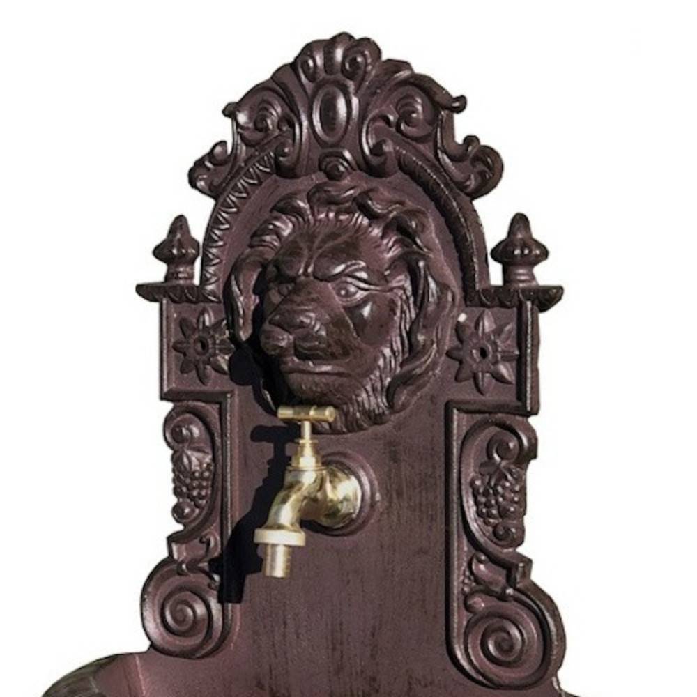 Fontaine de jardin murale extérieur fonte aluminium marron 37x60cm Chemin de campagne - Imagen 5