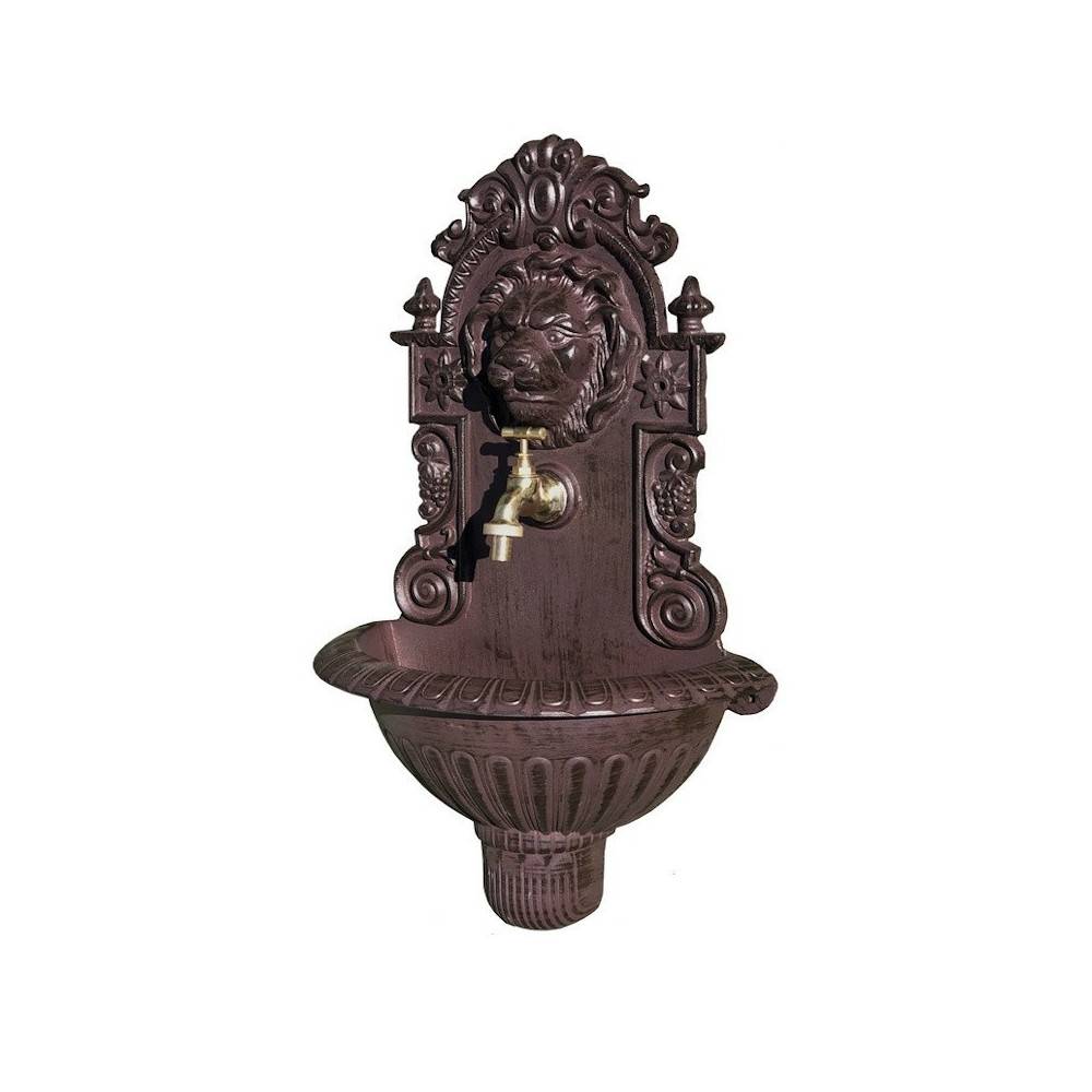 Fontaine de jardin murale extérieur fonte aluminium marron 37x60cm Chemin de campagne - Imagen 1
